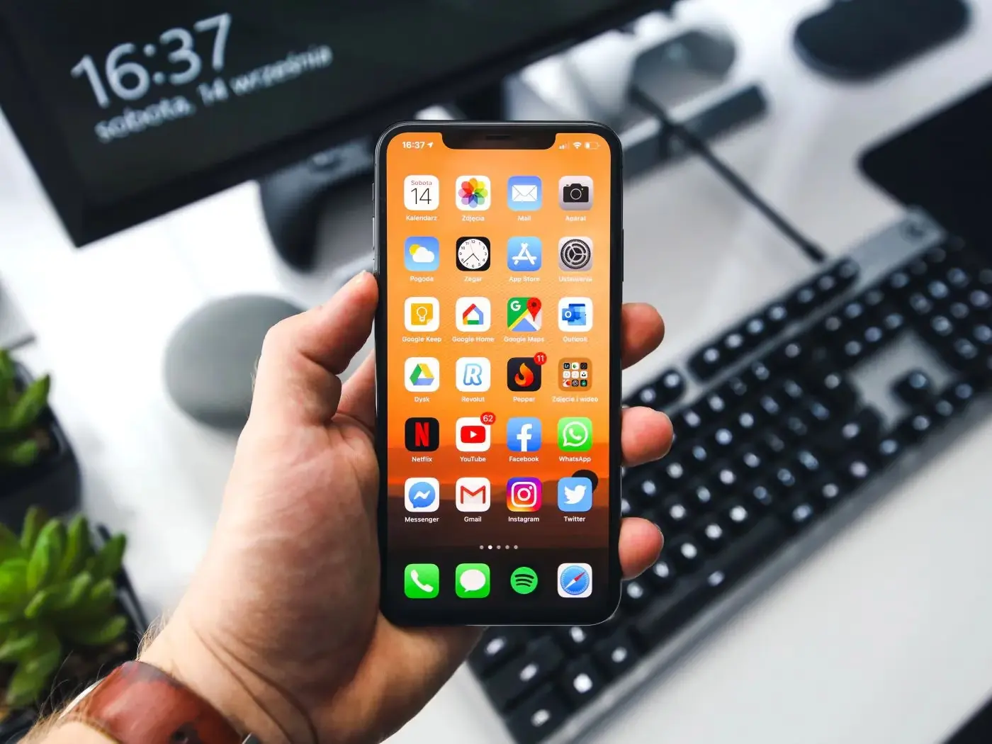 iPhone po przesłaniu danych